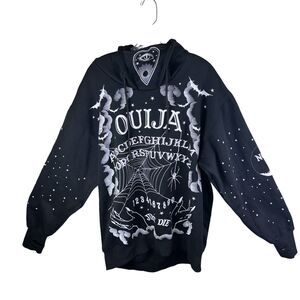 Dolls Kill Sweatshirt Hoodie Women Large Ouija Board AOP Fleece Oversized Witch